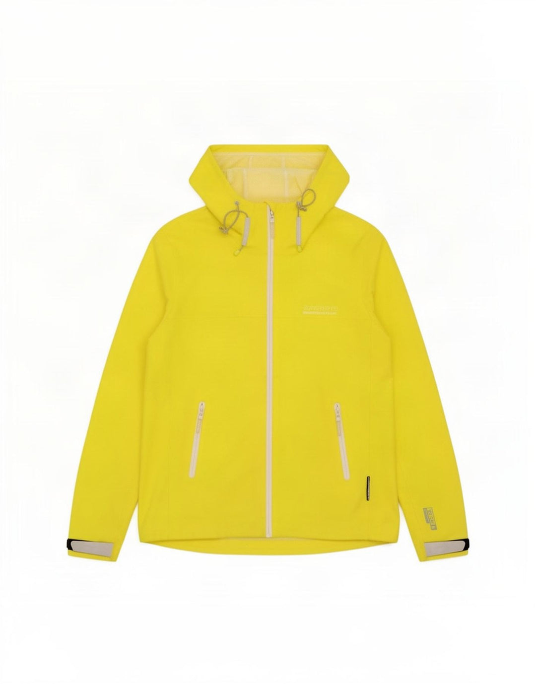 Superdry Veste de pluie à capuche pour femme UK 12 Jaune moyen Polyester