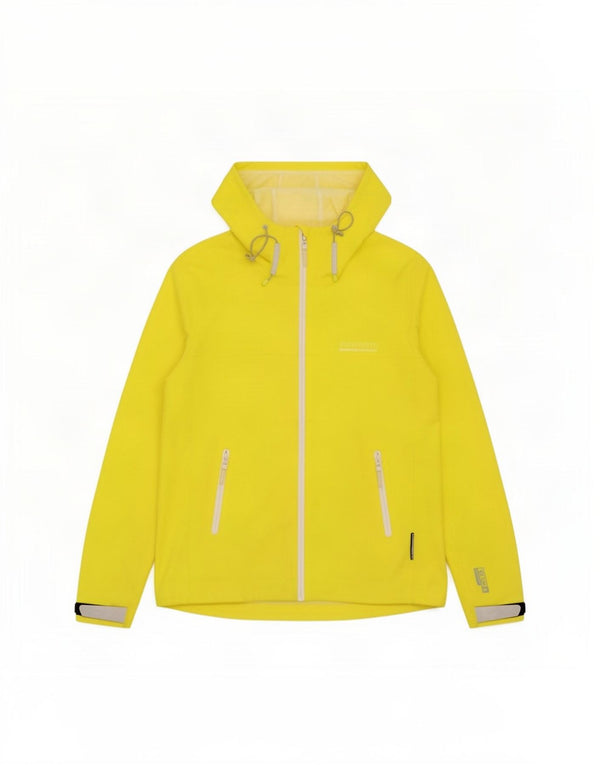 Superdry Veste de pluie à capuche pour femme UK 12 Jaune moyen Polyester
