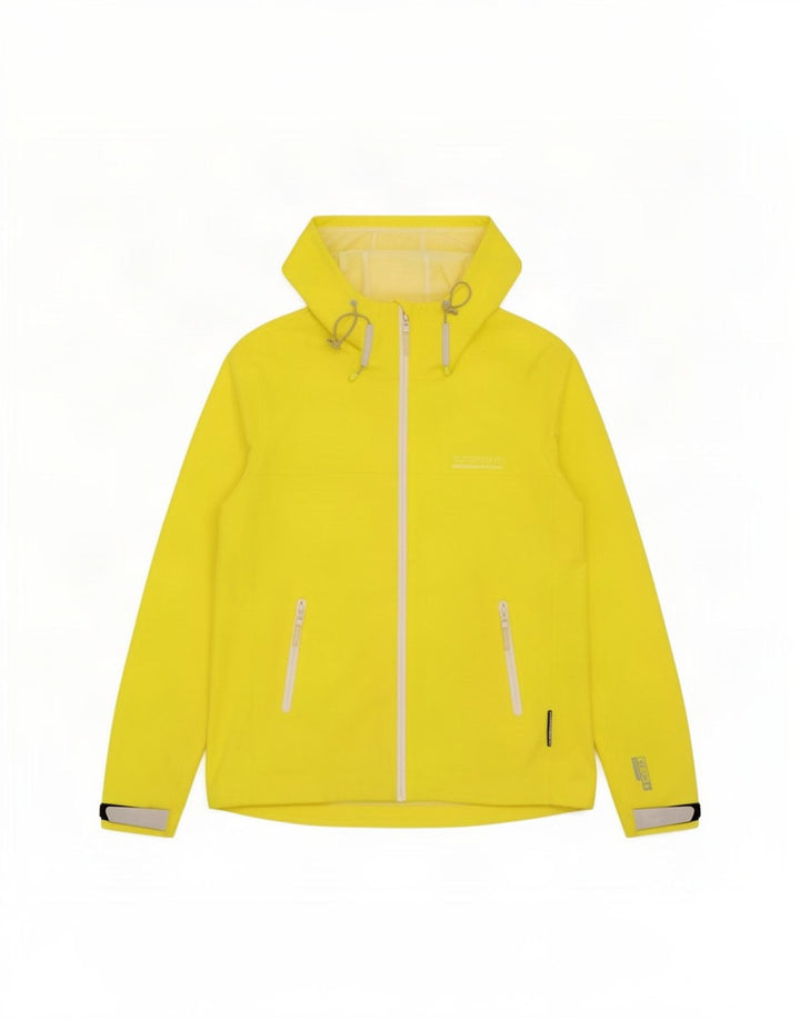 Superdry Veste de pluie à capuche pour femme UK 12 Jaune moyen Polyester