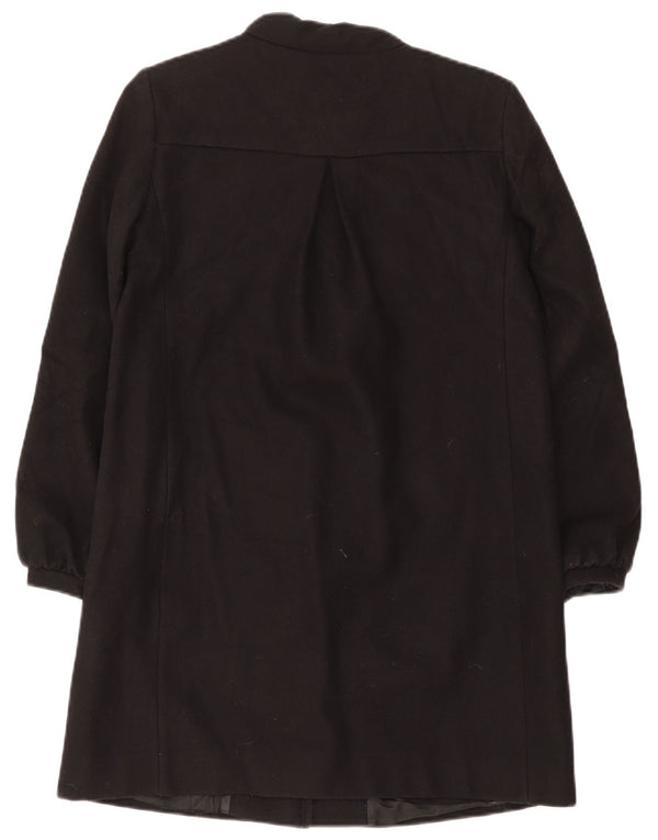 French Connection Manteau surdimensionné pour femme UK 8 Petite laine vierge noire