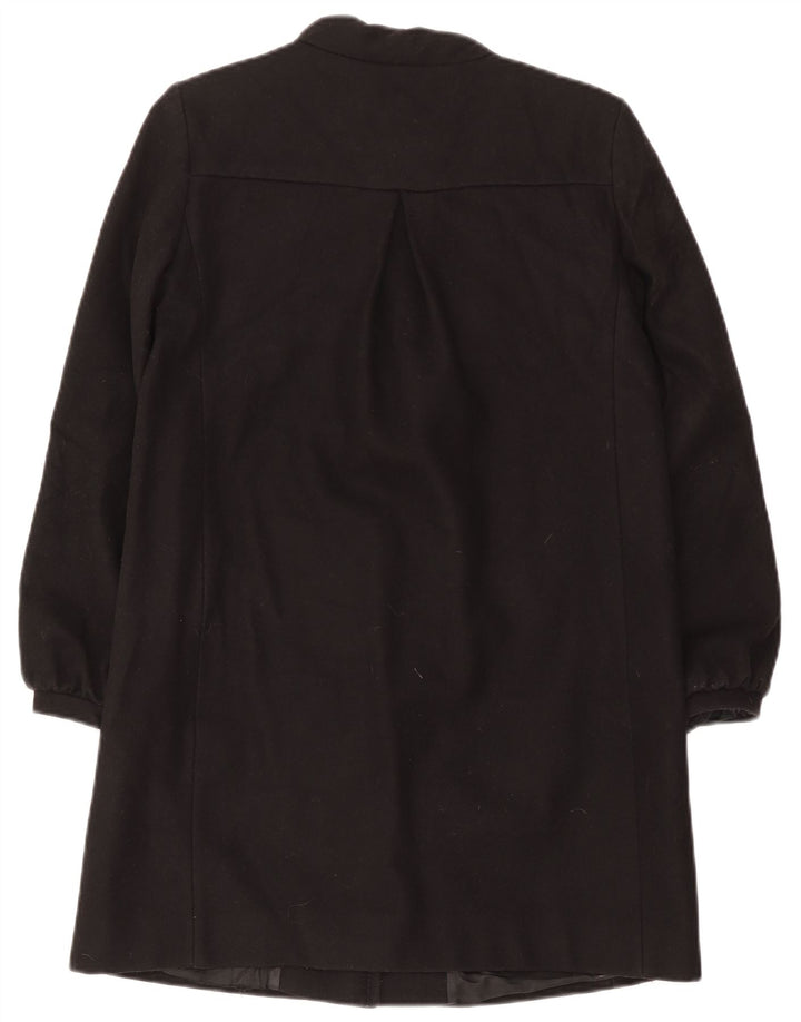 French Connection Manteau surdimensionné pour femme UK 8 Petite laine vierge noire