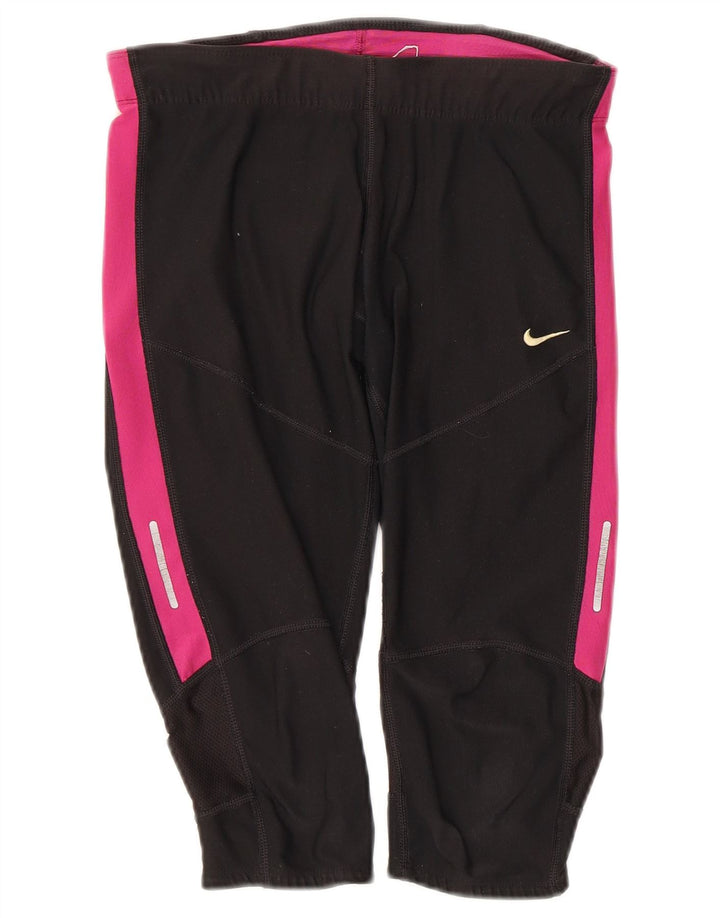 Nike Legging Capri Femme UK 8 Petit Polyester Colorblock Noir