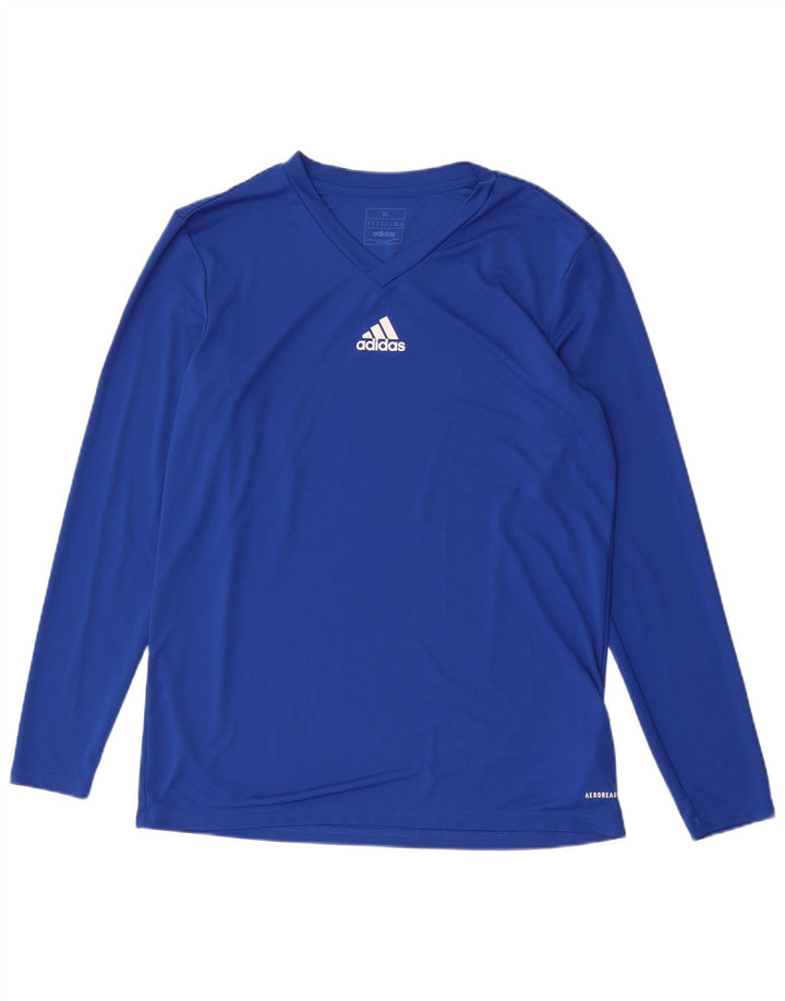 Adidas Homme Aeroready Top Manches Longues XL Bleu Polyester