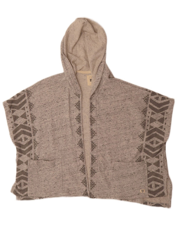 Billabong Cardigan à capuche pour femme UK 14 Gris moyen géométrique