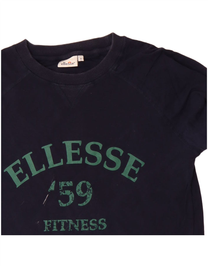 ELLESSE Haut Graphique Homme Manches Longues Petit Bleu Marine Coton