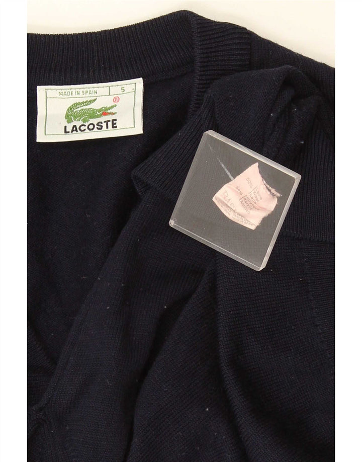 Lacoste Homme Col V Pull Pull Taille 5 Grande Laine Bleu Marine