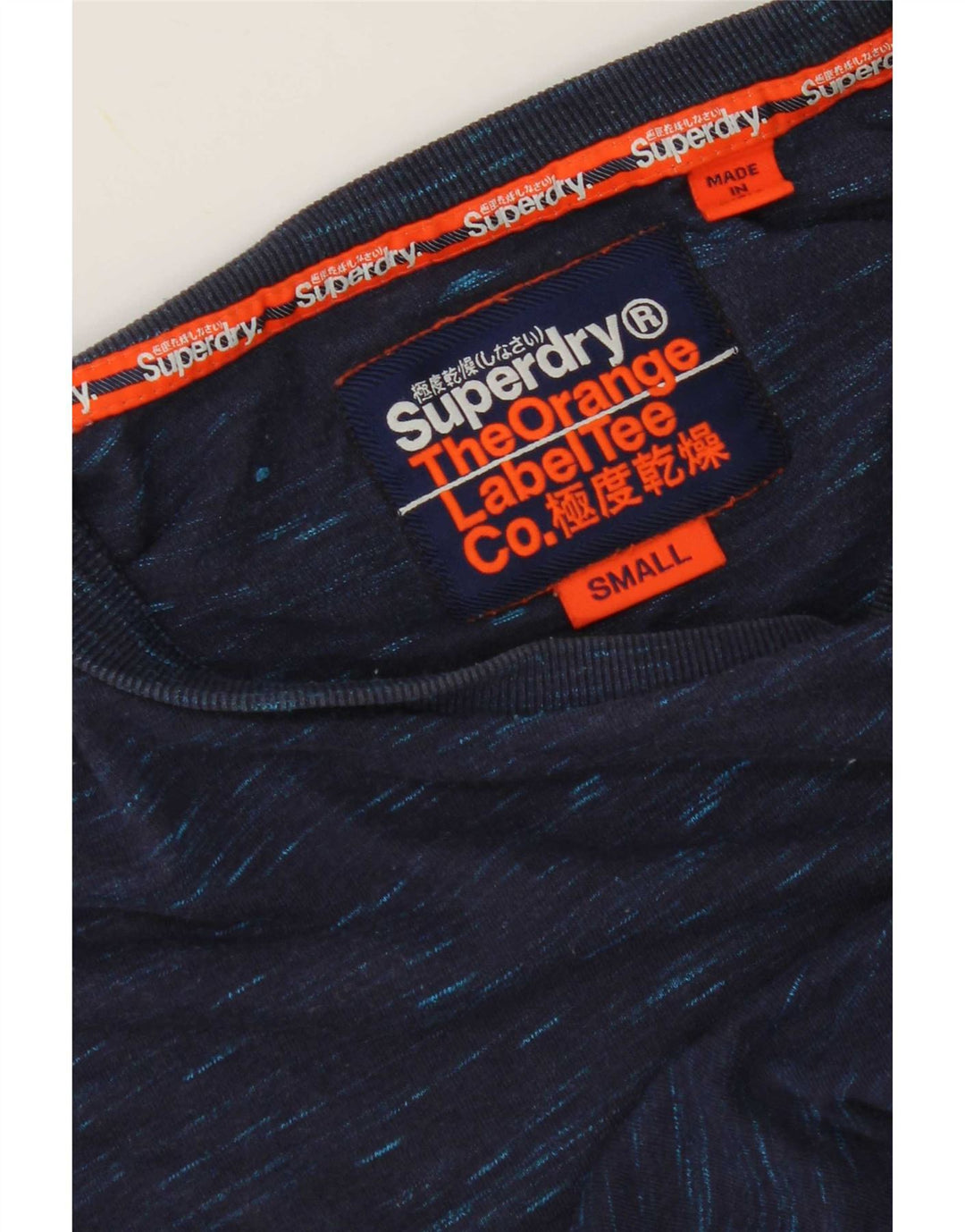 Superdry T-Shirt Top Petit Bleu Marine Moucheté Homme