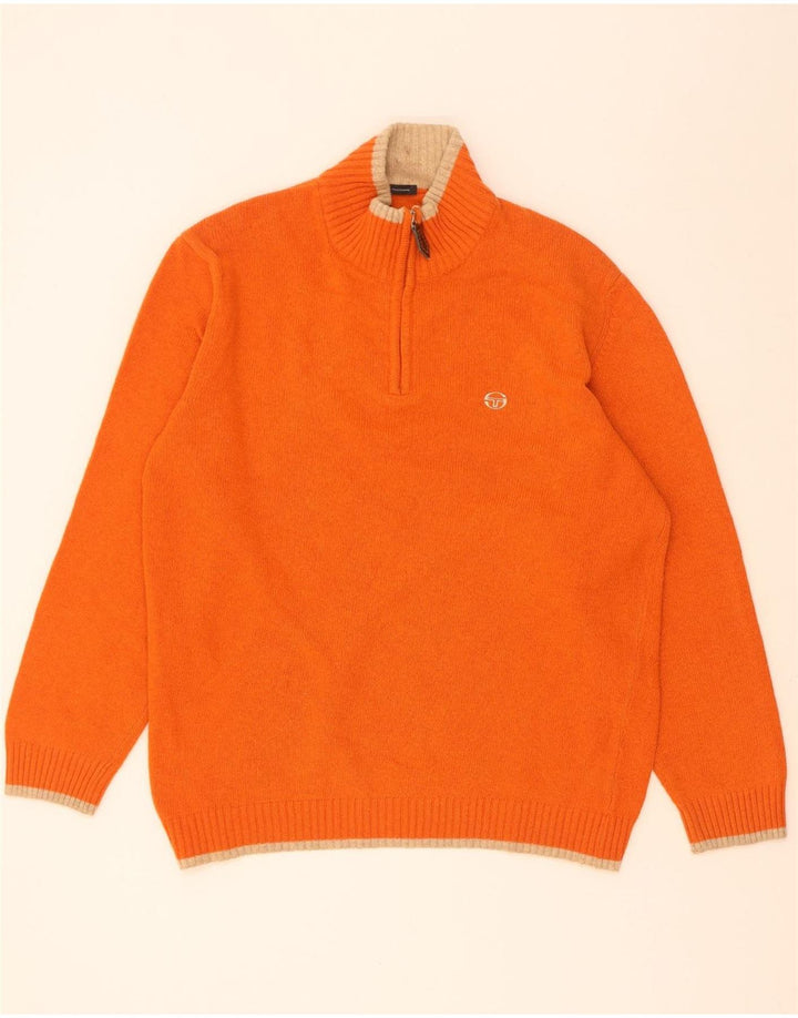 Sergio Tacchini Pull col zippé pour homme XL Orange Laine