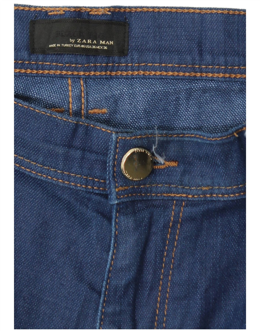 Zara Jean Slim Homme EU 46 XL W36 L34 Bleu