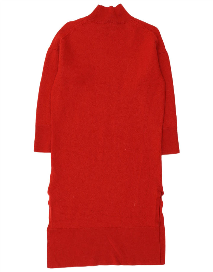 Cos Robe pull à manches longues pour femme UK 10 Petite laine rouge