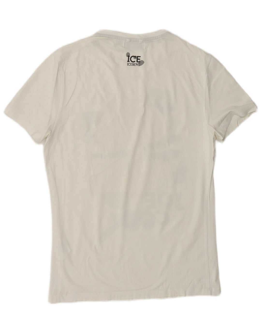 ICEBERG T-Shirt Graphique Homme Blanc Moyen Coton