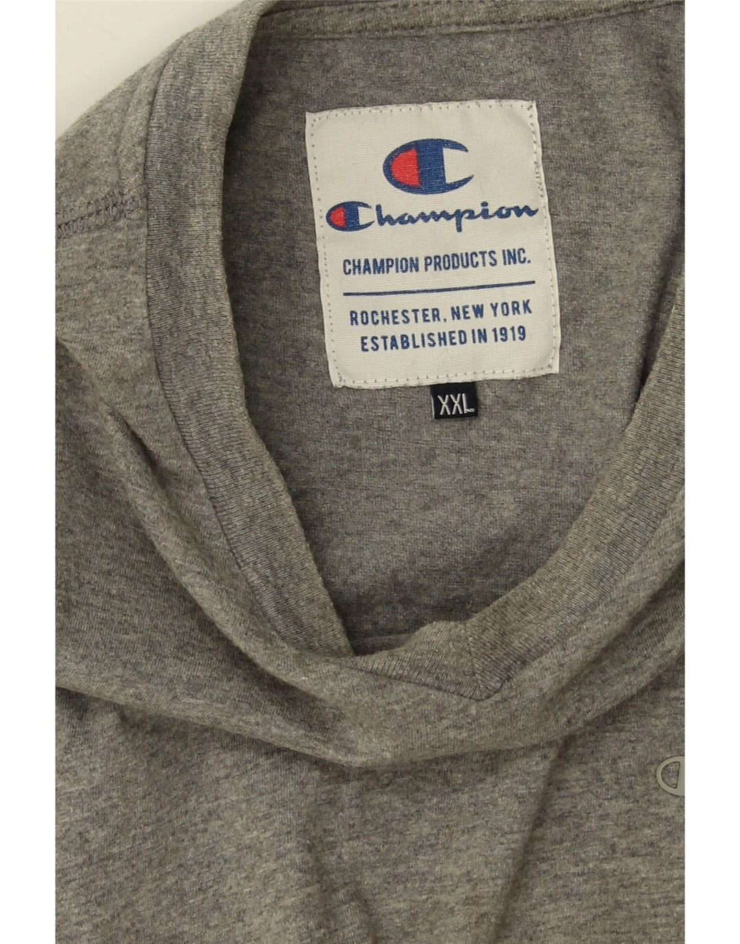 CHAMPION Mens T-Shirt Top 2XL Grey Vintage Champion and Second-Hand Champion from Messina Hembry 