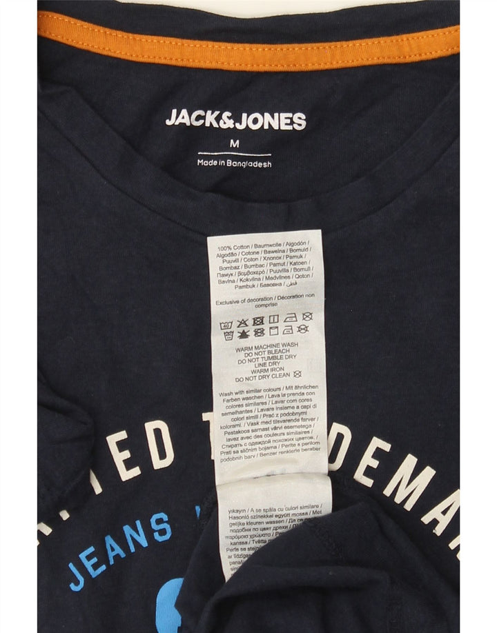 Jack & Jones T-Shirt Graphique Homme Bleu Marine Moyen Coton