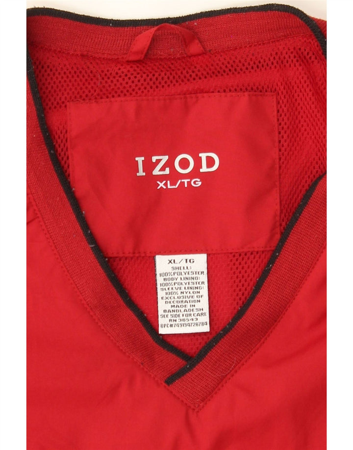 IZOD Mens Pullover Tracksuit Top XL Red Polyester Vintage Izod and Second-Hand Izod from Messina Hembry 