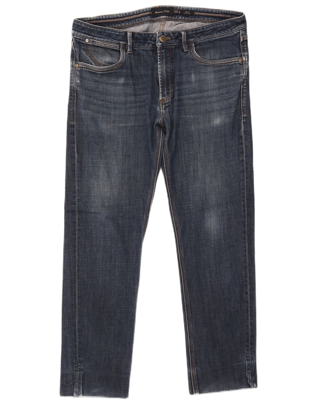 MASSIMO DUTTI Jean Slim Homme EU 42 Large W34 L27 Bleu Coton