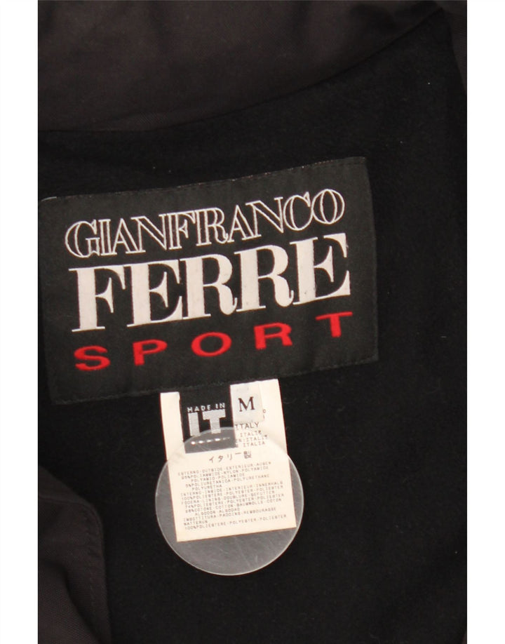 Gianfranco Ferre Veste coupe-vent à capuche pour homme UK 38 Medium Black Nylon
