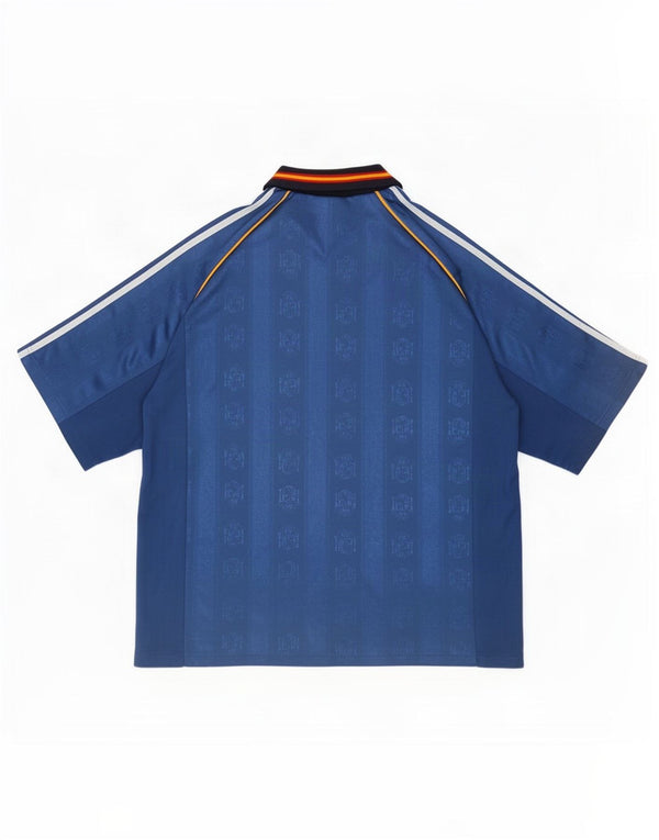Adidas Maillot de football Espagne 1999-2000 extérieur XL Bleu Colorblock