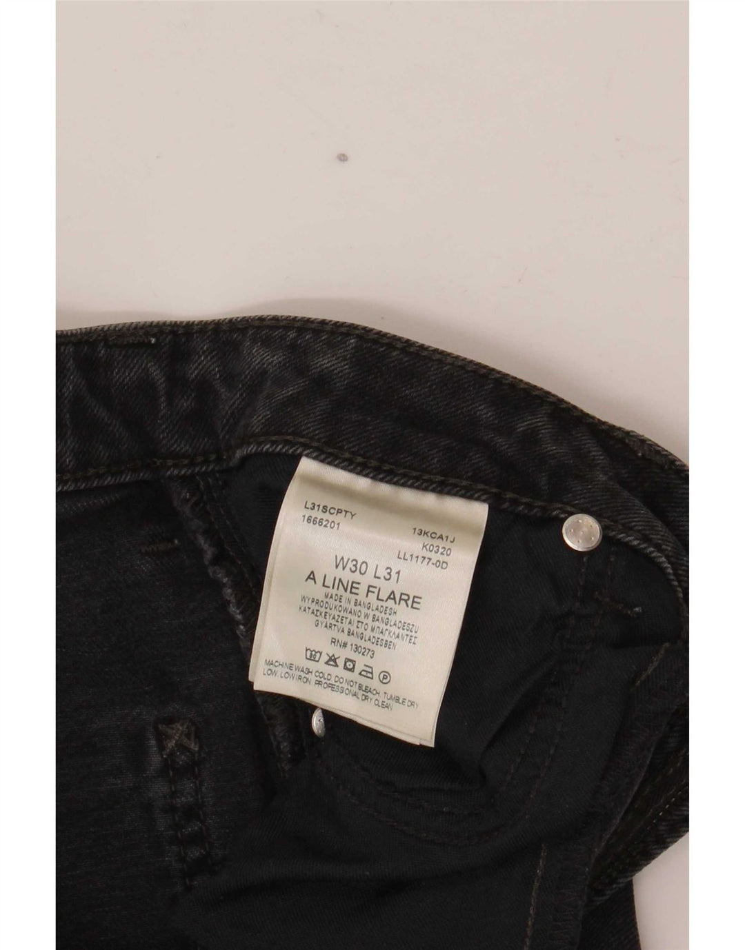 Lee Jean évasé taille haute femme W30 L28 coton noir