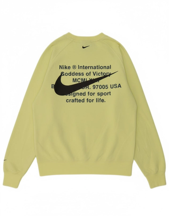 Nike Mens Graphic Sweatshirt Jumper Petit Jaune Coton