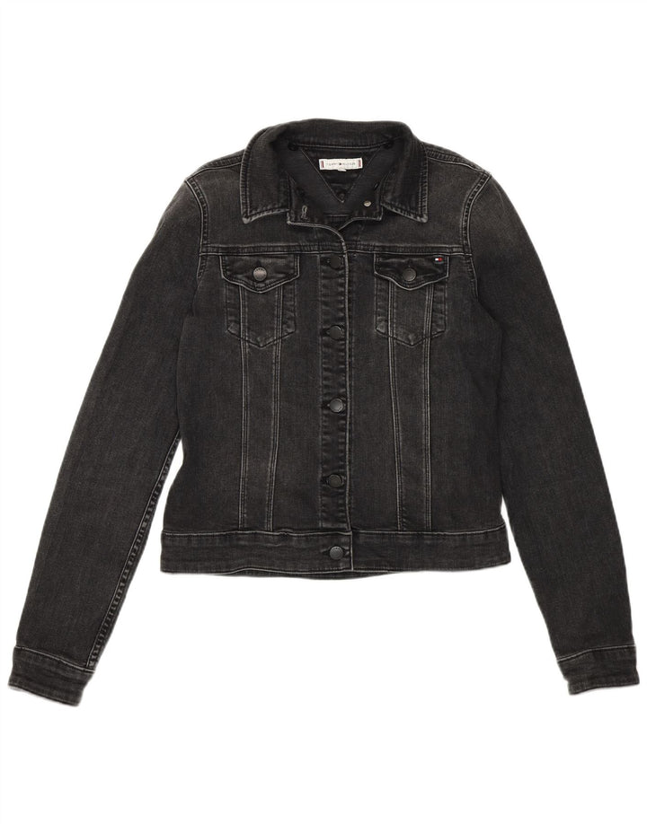 Tommy Hilfiger Veste en jean crop pour femme US 6 Coton gris moyen