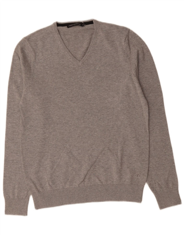 French Connection Pull col V Femme IT 18 XL Gris Coton