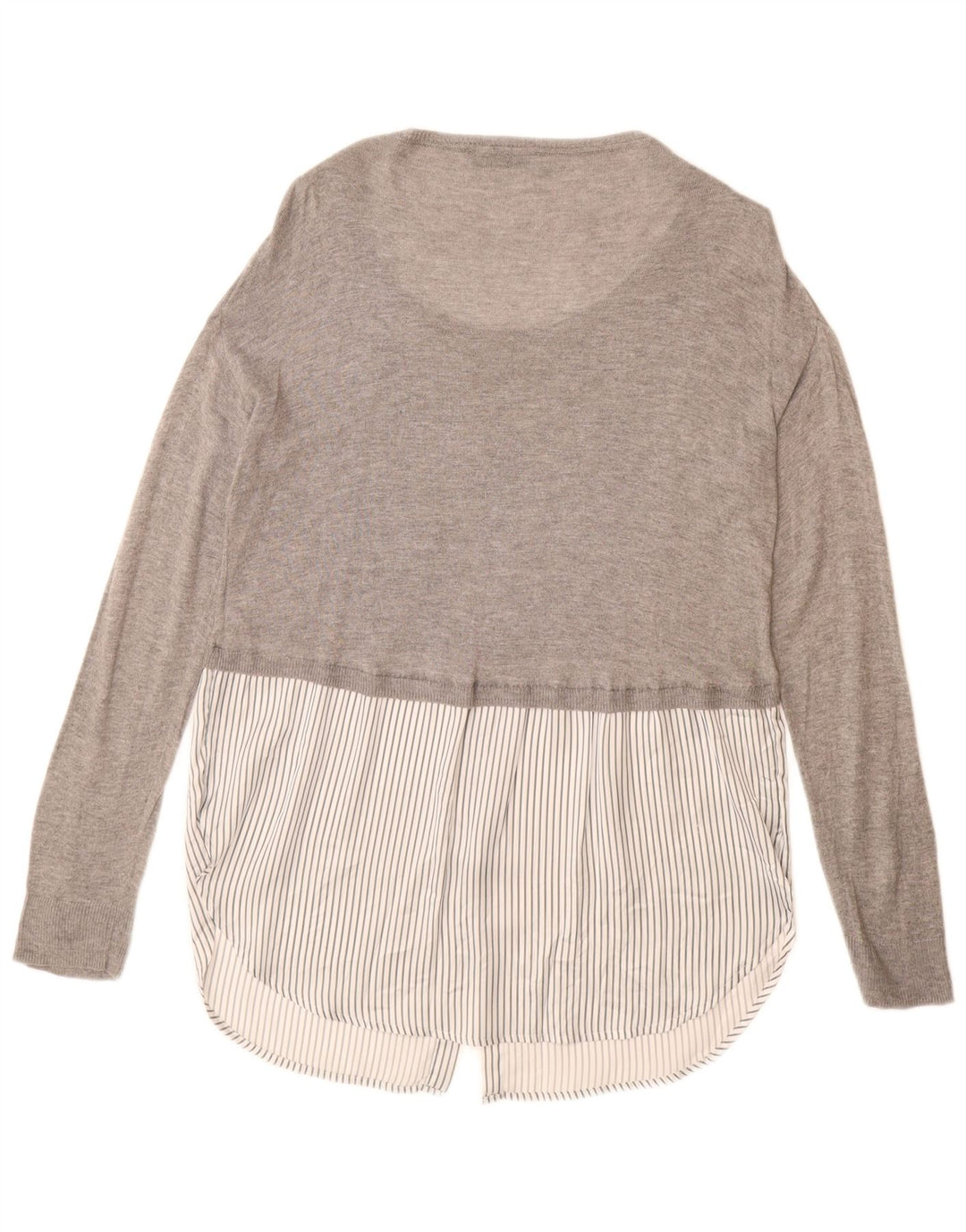 ZARA Pull long à col bateau pour femme UK 14 Gris moyen Viscose