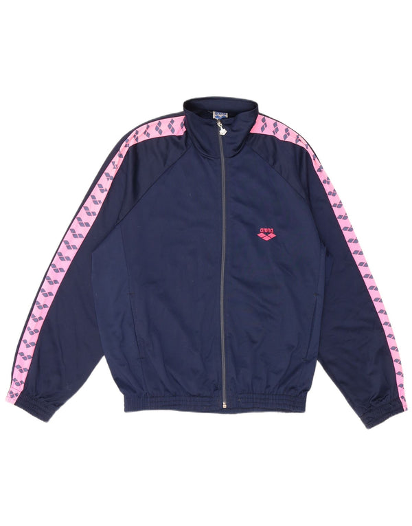 Arena Veste de survêtement graphique pour femme UK 14 Large Bleu marine Colourblock