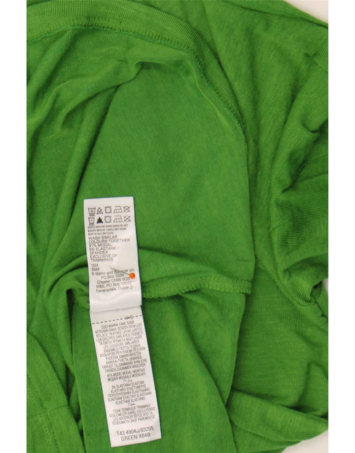 Marks & Spencer Haut à manches longues pour femme UK 14 Large Vert Moucheté Modal