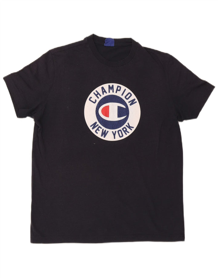 Champion T-Shirt Graphique Homme Bleu Marine Moyen
