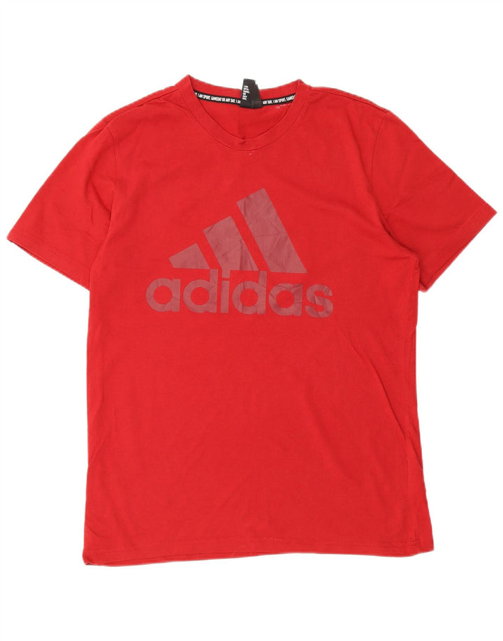 ADIDAS T-Shirt Graphique Homme Rouge Moyen Coton