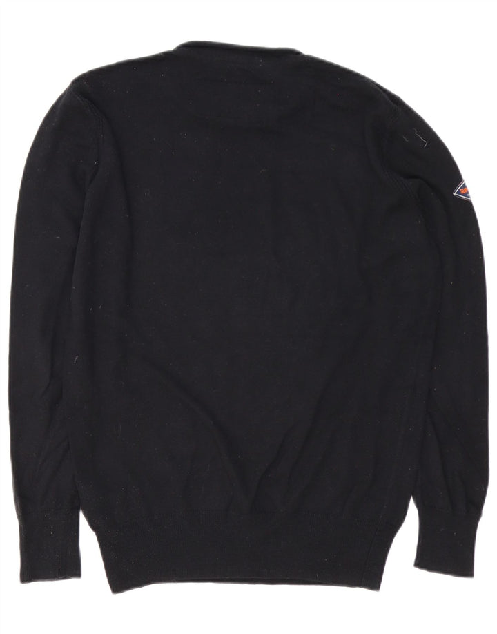 Superdry Pull ras du cou pour homme en coton noir Small