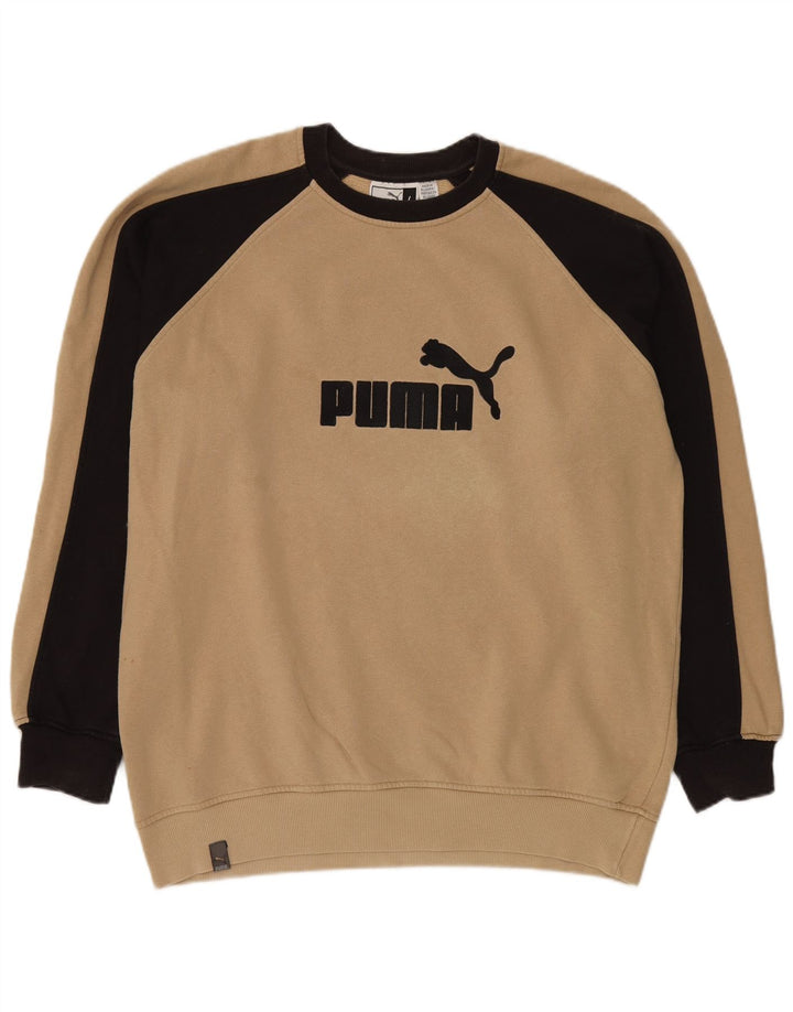 PUMA Sweat-shirt graphique pour hommes, grand, beige, colour block