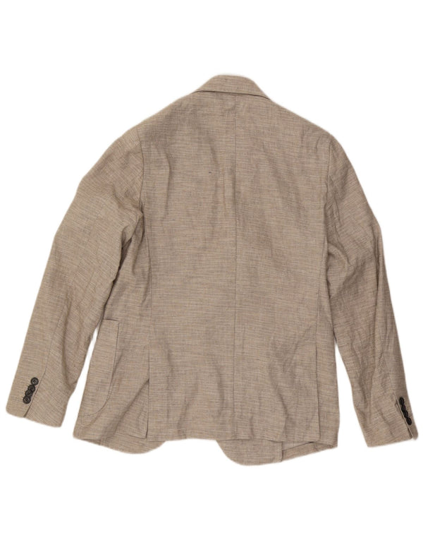 Libero Veste Blazer 2 Boutons Homme IT 48 Lin Beige Moyen