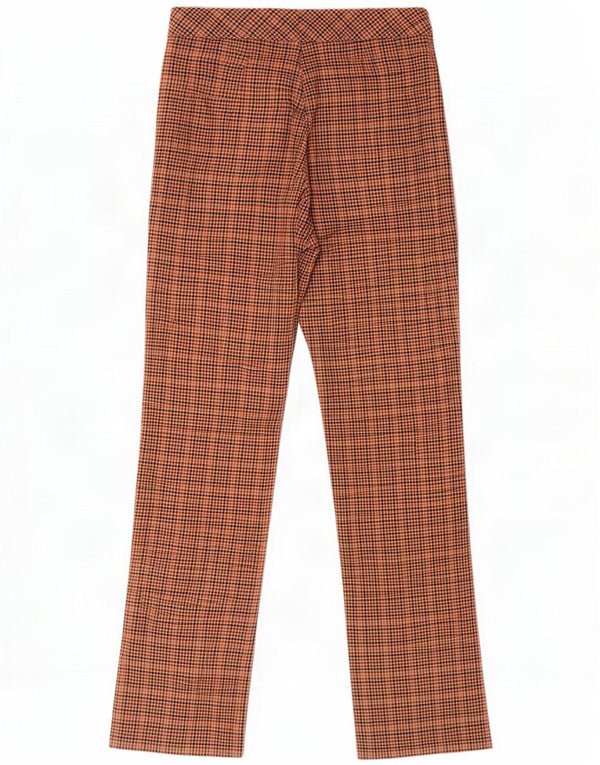 Benetton Pantalon décontracté pour femme IT 42 Medium W28 L29 Pied de poule rouge