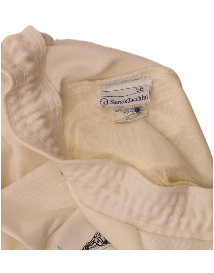Sergio Tacchini Short de sport graphique pour homme IT 56 XL Blanc