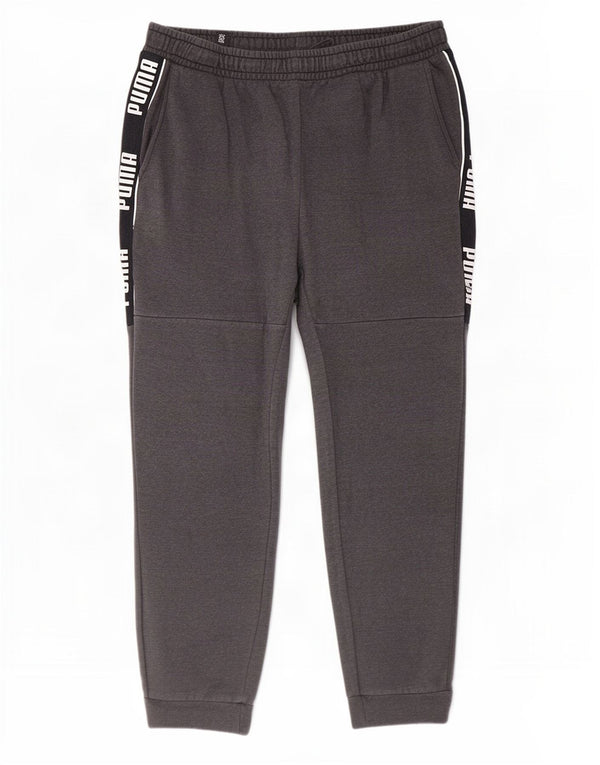 Puma Pantalon de Survêtement Graphique Joggers XL Homme Gris Colorblock Coton