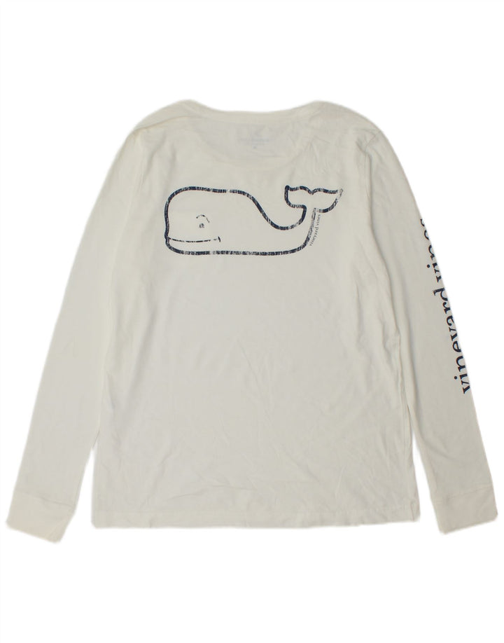VINEYARD VINES Haut graphique à manches longues pour homme en coton blanc moyen
