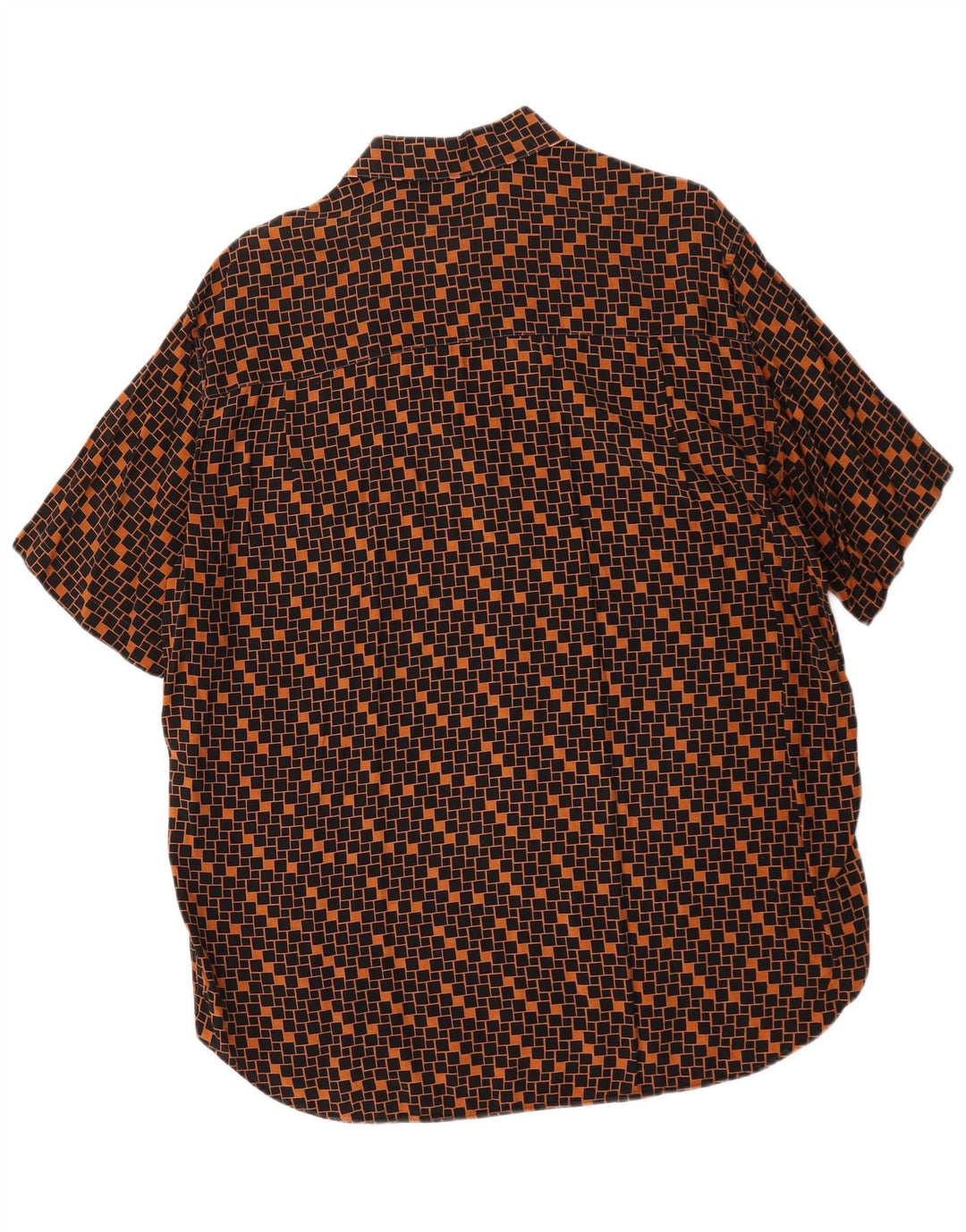 vintage Chemise à manches courtes pour hommes Grand Marron Géométrique