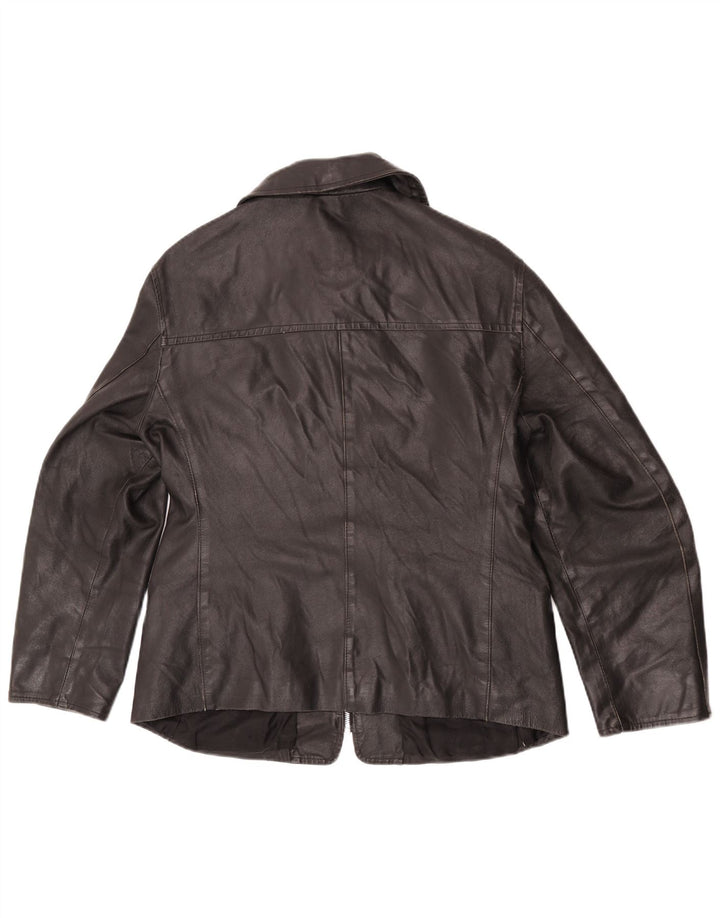 Sasch Veste en cuir pour femme UK 14 Grand cuir noir