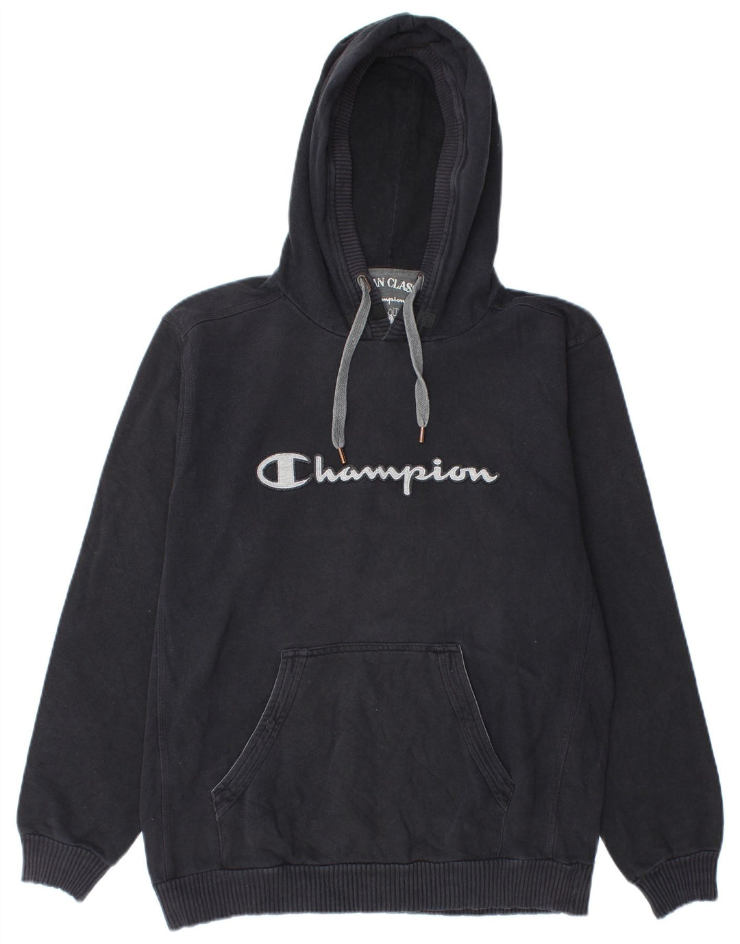 CHAMPION Pull à capuche graphique pour hommes, grand coton noir