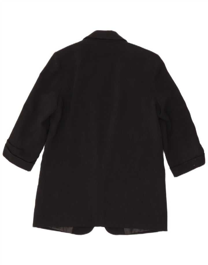 Zara Veste blazer ouverte à manches 3/4 pour femme UK 14 Noir moyen Polyester