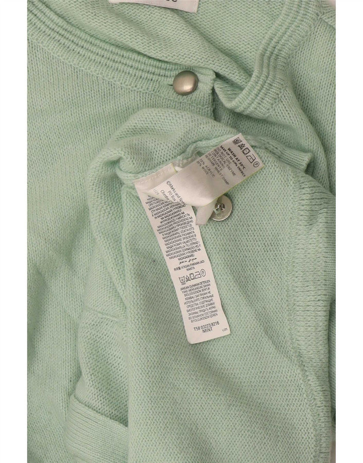 Marks & Spencer Pull Cardigan Femme UK 12 Acrylique Vert Moyen