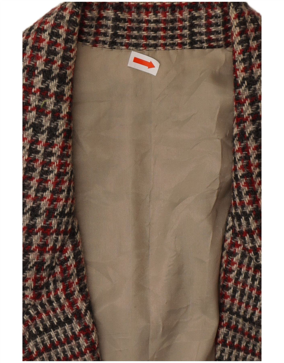 VINTAGE Veste Blazer Femme UK 16 Grand Pied-de-Poule Multicolore