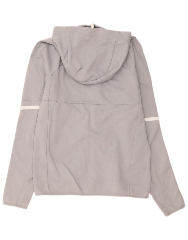 Adidas Pull à capuche zippé pour homme Petit coton color block gris