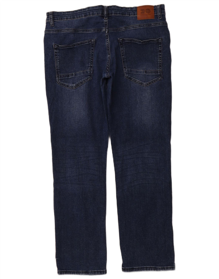 CROSSHATCH Jean droit à volants femme W36 L30 bleu coton