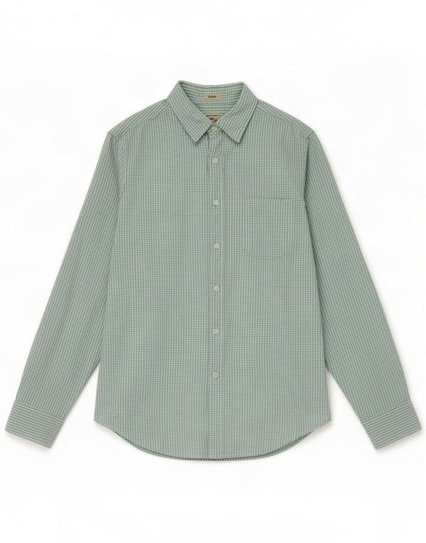 J. Chemise coupe classique Crew pour hommes en coton vichy vert moyen