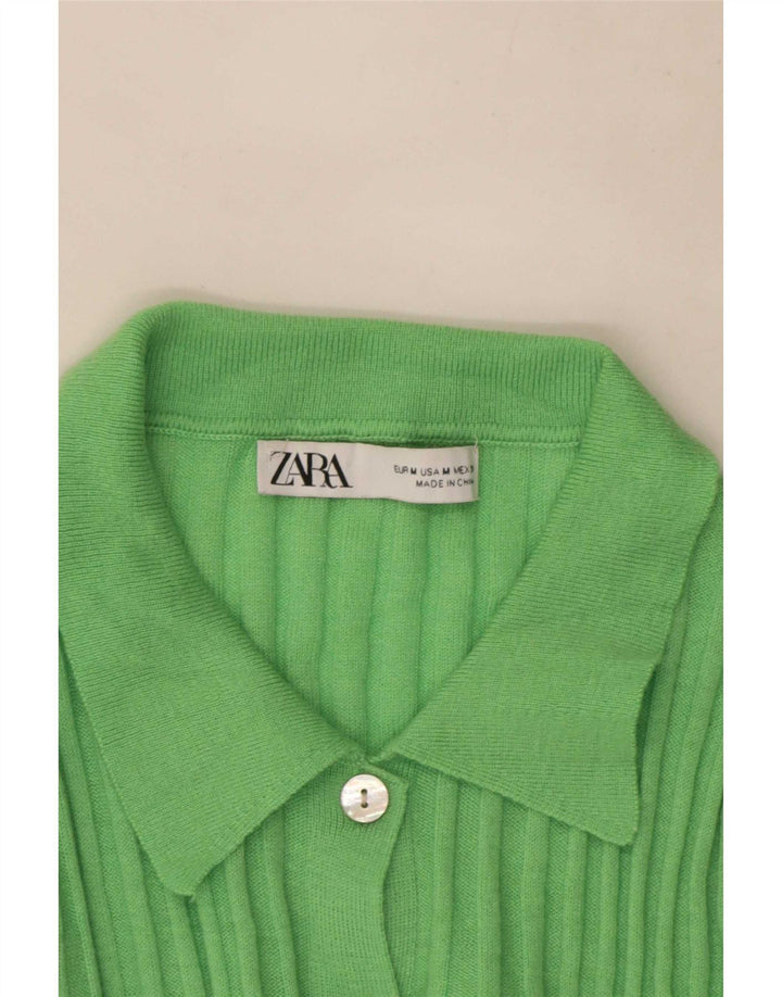 Zara Cardigan Femme Pull UK 12 Vert Moyen
