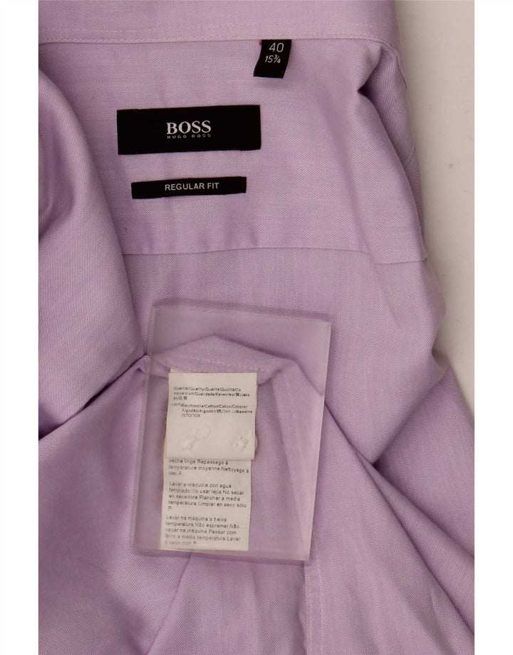 Hugo Boss Chemise coupe régulière pour homme Taille 4015 3/4 Coton violet moyen