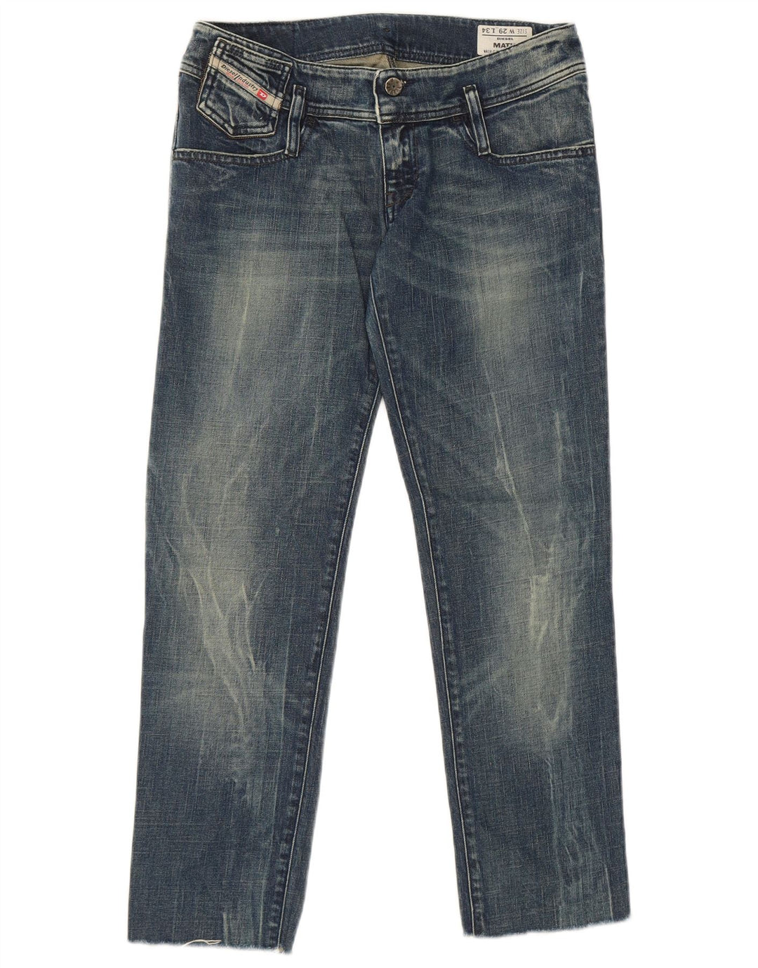 Diesel Jean Droit Matic Femme W29 L27 Bleu Coton