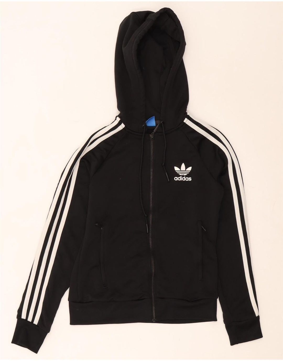 Adidas Pull à capuche zippé pour femme UK 8 Petit Noir Polyester